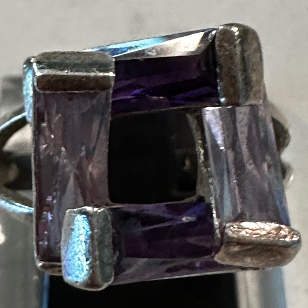 Two tone Amethyst ring, hand made